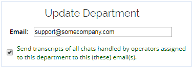 Get chat records related to particular departments to their emails Department-level chat records settings