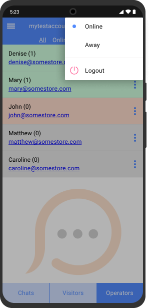 Modo Ausente en la consola de chat para Android